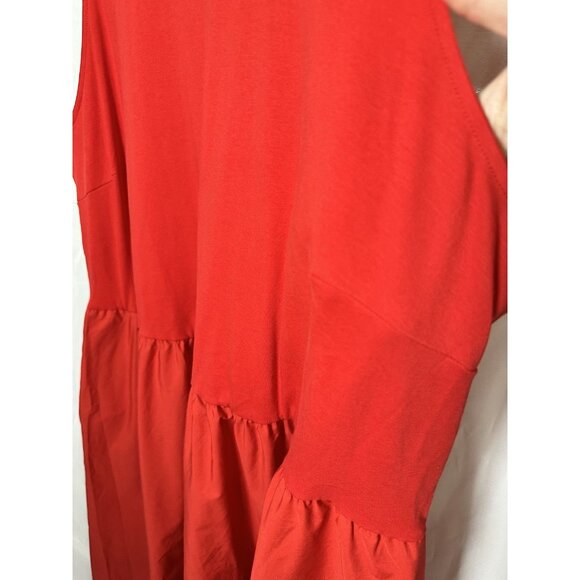 Women's Maxi A-Line Dress - A New Day Red Mock Sleeveless New Plus Size 3X - Picture 6 of 13